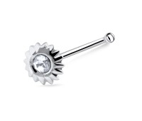 Sunflower Shaped Silver Bone Nose Stud NSKD-71